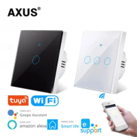 AXUS Wall Switches Tuya Smart Life Home House WiFi Wireless Remote Touch Sensor Control 86 Wifi Smart Switch Alexa Google Home