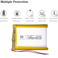 Rechargeable Li-polymer battery JST-1.25-2P 755065 4000mah 3.8V For anbernic RG353V Game console
