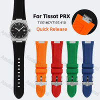For Tissot PRX T137 407 410 Quick Release Silicone Rubber Watch Strap Band 12mm 26mm Sport Waterproof Gym Braclet Wristbelt