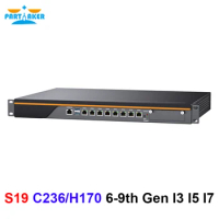 1U Rackmount LGA1151 Firewall Appliance i7 9700 i5 9400 i3 9100 E3-1245V5 8 LAN 2/4 10G SFP pfSense OPNsense Mikrotik Server