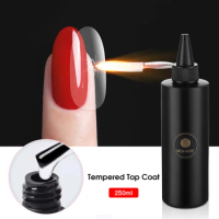 MSHARE Tempered Top Coat Gel 250ml No Cleaning Top Gel Cover Lasting Health Resin Material UV Varnish