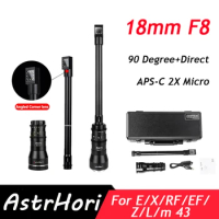 AstrHori 18mm F8 90 Degree APS-C 2X Micro Lens For Sony E Fuji X Canon RF/EF Nikon Z Leica/Panasonic/Sigma L M4/3 Mount Camera