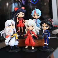Anime Inuyasha Action Figures Q Version Setsuna Moroha Higurashi Towa Sesshoumaru Collection Figure Doll Toys Gift