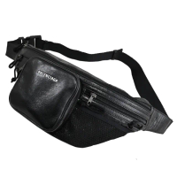 【Balenciaga 巴黎世家】品牌LOGO質感揉皺小牛皮三用斜背後背胸口包腰包(黑)