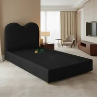 Divan Avella Aesthetic Sandaran Kasur Springbed Modern Rangka Sandaran Kasur Minimalis Bludru 160cm