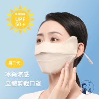 【NicoFun 愛定做】3入 微笑口罩-冰絲涼感立體剪裁3D口罩 護眼角 高爾夫球 透氣 防曬(可水洗 可調式耳扣)