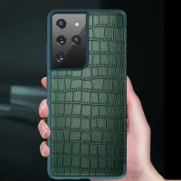 Funda Flip Case for Samsung Galaxy S21 Ultra S20 FE Note 20 Ultra S10 Note 10 Plus Crocodile PU Leather Coque Phone Case Cover