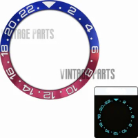 38Mm red blue gmt icy blue aluminum bezel insert fit for Rolex watch