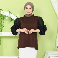 Mybamus Sybille Puff Sleeve Tops - Brunette M19394 R10S4