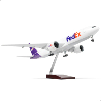 Kit Model Kapal Terbang Diecast, Model Besar B777-300ER, Skala 1 / 150, 18.5 inci, dengan Pendirian,