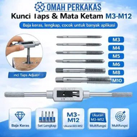 Tap Set 8pcs / Mata Bor pembuat ulir Drat /Hand tap Drill bit Logam