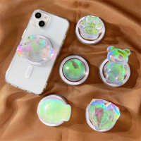 Cute Laser Clouds Bear For Magsafe Magnetic Phone Griptok Grip Tok Stand For iPhone Foldable Wireless Charging Case Holder Ring