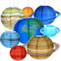 8Pcs Space Planet Paper Lanterns Hanging Planets Lantern Out of This World Space Lanterns Solar Syst
