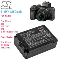 Cameron Sino 1280mAh Camera Battery for Nikon Z50 Z50 ZFC Z30 ZFC Mirrorless EN-EL25 VFB12502