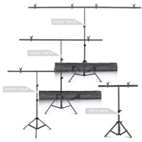 T-shaped Tripod Stand Background Backdrop Photography Adjustable Support System Photo Studio for Non-Woven Muslin Backdrops