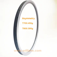 390±10g ULTRA LIGHT 29er MTB asymmterical clincher tubeless carbon rim 30mm deepl 33widtht mountain wheelset