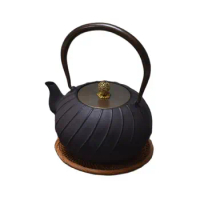 Teppan Road Pattern Cast Iron Pots without Coating, Japanese Southern boiled Water Tea Sets, 1.2L