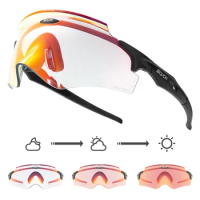 Scvcn Blue Photochromic Cycling Sunglasses for Men RED Photochromic MTB Bike Glasses Cycl Mountain Bicycle Goggle Sports Eyewear