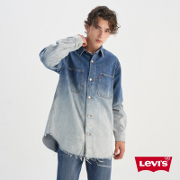 Levi s 男款 漸層 貓鬚 襯衫外套 牛仔外套
