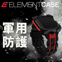 美國 Element Case Special Ops Apple Watch 第7代 41mm 特種行動一體型防摔殼錶帶 - 黑/紅色