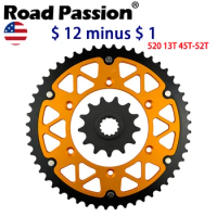 520 Motorcycle 45T~52T 13T Front &amp; Rear Sprocket For SUZUKI DR250 DR-Z 250 400 RM250R RM250S RMX250 RV90 DR350 DRZ400 DR350SE