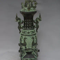 Very rare han Dynasty bronze vase,Beautiful ornamentation,free shipping