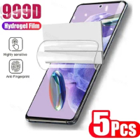 5Pcs 9D Hydrogel Film For Xiaomi Redmi 7 A1 A2 10A 10C 12 12C Screen Protector For A1 A2 Plus Note 11R 11SE Lndia 11T Pro Plus