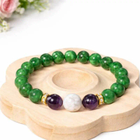 SEA OF ICE หินมงคล Green Howlite&White Howlite& Amethyst สินค้าขายดี
