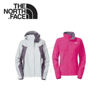 【The North Face 女 GT WIND PRO兩件式外套《灰白桃紅》】F13P-WHT/兜帽外套/防水/防風/抗寒/風衣