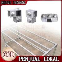 Konektor Pipa Persegi 25 Series Aluminium Sambungan Tanpa Las Brackets Kuat untuk Rak dan Lemari