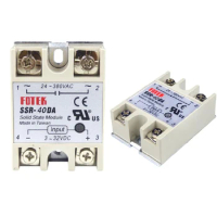 Free Shipping DC to AC Solid State Relay SSR 40DA 24V-380V 40A SSR-40DA Solid State Relay