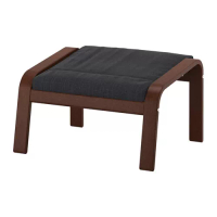 POÄNG 椅凳, 棕色/hillared 碳黑色, 68x54x39 公分
