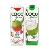 【Cocoplus】椰子水 1000ml x 6瓶 箱裝(純椰子水 荔枝喜瑪拉雅粉紅鹽味)