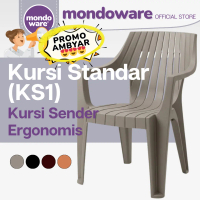 MONDOWARE | Kursi Sender Ergonomis/Kursi Plastik Simpel/Kursi Santai/Kursi Indoor Outdoor/Kursi Tera