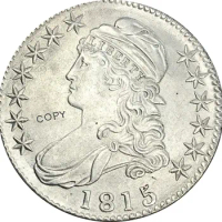 1815 United States 50 Cents ½ Dollar Liberty Eagle Capped Bust Half Dollar Cupronickel Plated Silver White Copy Coin
