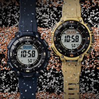 【CASIO 卡西歐】PRO TREK Dura Soft錶帶 太陽能登山計時錶-2色可選(PRG-340SC-2/PRG-340SC-5/速)