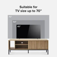 mopio Norwin 64" Rustic Industrial Modern TV Stand, Media Cabinet, TV Console Suits TV up to 70 inch,