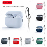 Official Original For Airpods Pro 2 Silicone Cases Wireless Bluetooth Earphone Protective Case For Air Pods Pro 2 Rope Lanyard