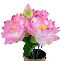 Artificial Flower For Wedding Garden Home Lotus Party Silk Water Lily Simulation Stalks Arrangement High Quality