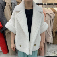 2023 Winter Teddy Coats Women's Fashion Wool Coat Alpaca Short Outerwear Streetwear Jacket