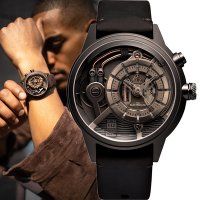 THE ELECTRICIANZ  Steel Brown Z - Leather 45mm 青銅棕色獨家電路發光手錶-ZZ-A4C/02-CLC