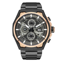 DISKON Evans Jayden Jam Tangan Pria EJ 9585 Rantai Stainless Steel Chronograph Kaca Sapphire Water R