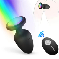 LED Light Butt Plug Vibrating Prostate Massager for Men Remote Control Male Anal Vibrator Prostate Stimulator Sex Toys for Men
