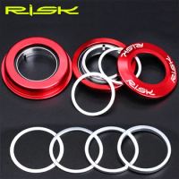 6Pcs 0.3/1/2/3 mm Aluminium Alloy Washer Spacer Bicycle Headset Washer Aluminium Alloy Bike Fork Adjusting Washer Dust Cover