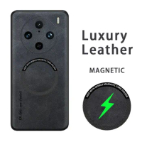 For VIVO X100 Luxury Leather Phone Magnetic Case For VIVO X90 X80 X70 X60 Pro iQOO 12 11 10 Pro Sheepskin Matte Slim Back Cover