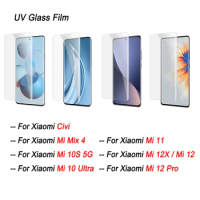 UV Liquid Curved Full Glue Tempered Glass Film For Xiaomi Civi /Mi Mix 4 /Mi 10S 5G /Mi 10 Ultra /Mi 11 / Mi 12 / Mi 12 Pro