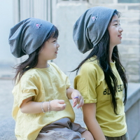 兒童帽子秋冬男潮寶寶套頭帽薄款女童棉針織中小童護耳堆堆帽親子
