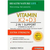 Vitamin K2 (MK7) with D3 Patches 8 Week Supply, Contains Vitamin D &amp; K Complex Premium Non GMO, Biotin &amp; Folic Acid
