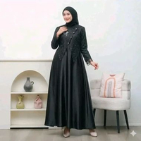 Sahara Dress Gamis Brokat Terbaru Dress Maxi hitam M