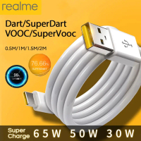 Kabel Telefon Jenis C, Caj Super Pantas, 6.5A, Realme 9 dan 8 Serasi, Oppo, Serasi dengan Supervooc